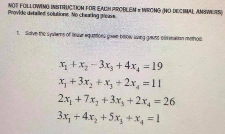 Solved NOT FOLLOWING INSTRUCTION FOR EACH PROBLEM = WRONG | Chegg.com