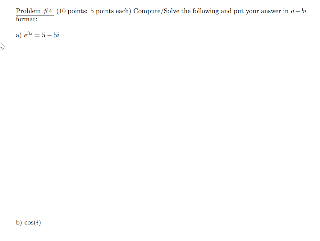 Solved Problem #4 (10 points: 5 points each) Compute/Solve | Chegg.com