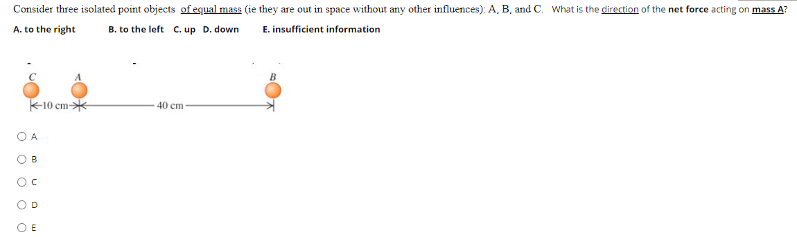 Solved Consider three isolated point objects of equal mass | Chegg.com