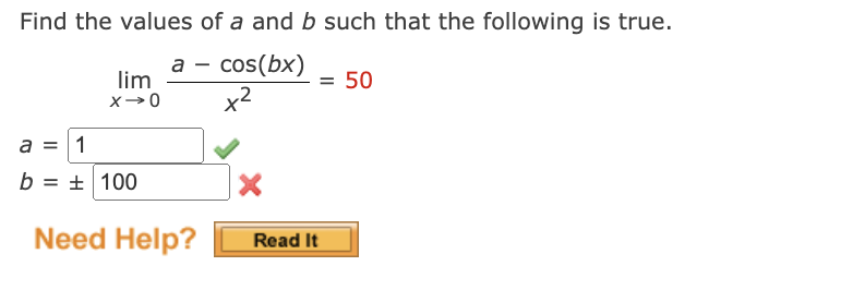 Solved Find The Values Of A And B ﻿such That The Following | Chegg.com