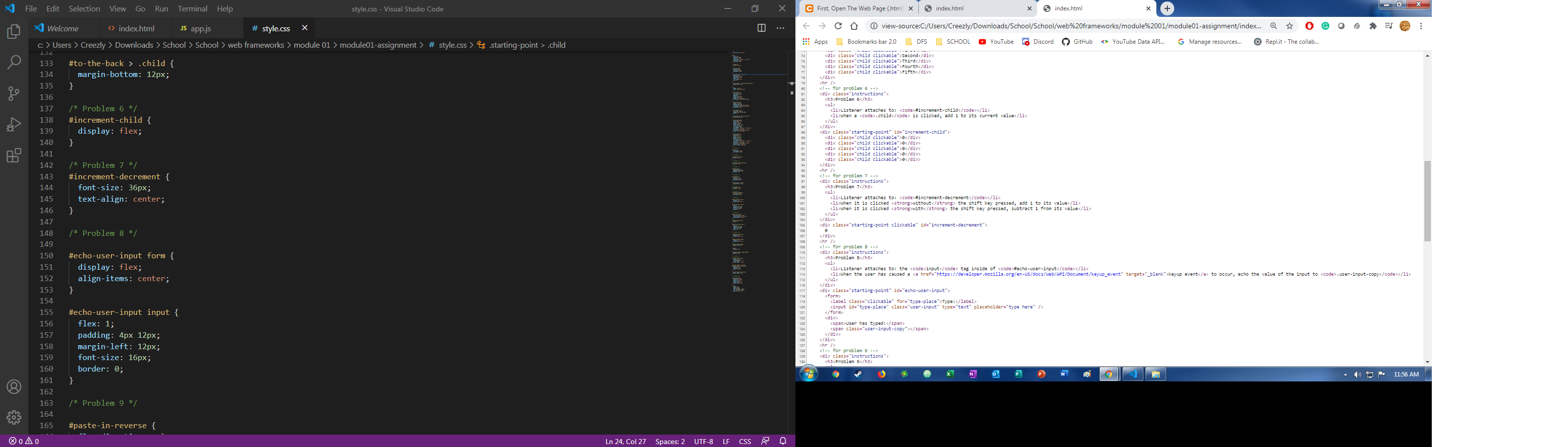 First, open the web page (.html) in your browser. | Chegg.com