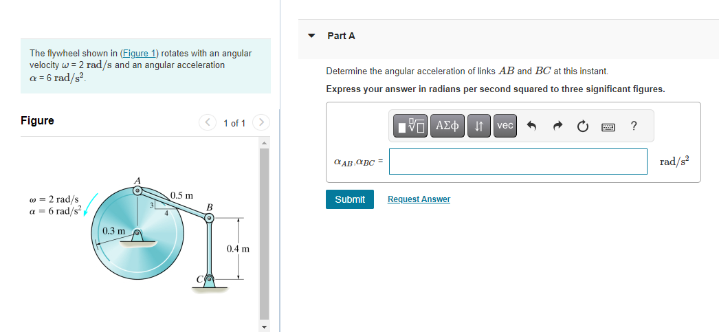 Solved The flywheel shown in rotates with an angular | Chegg.com