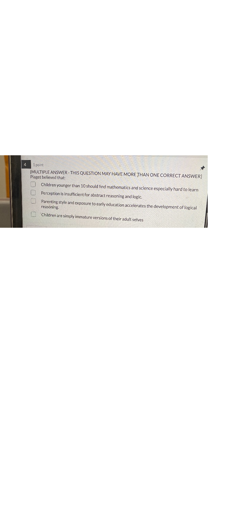 Solved 4 1 point MULTIPLE ANSWER THIS QUESTION MAY HAVE Chegg