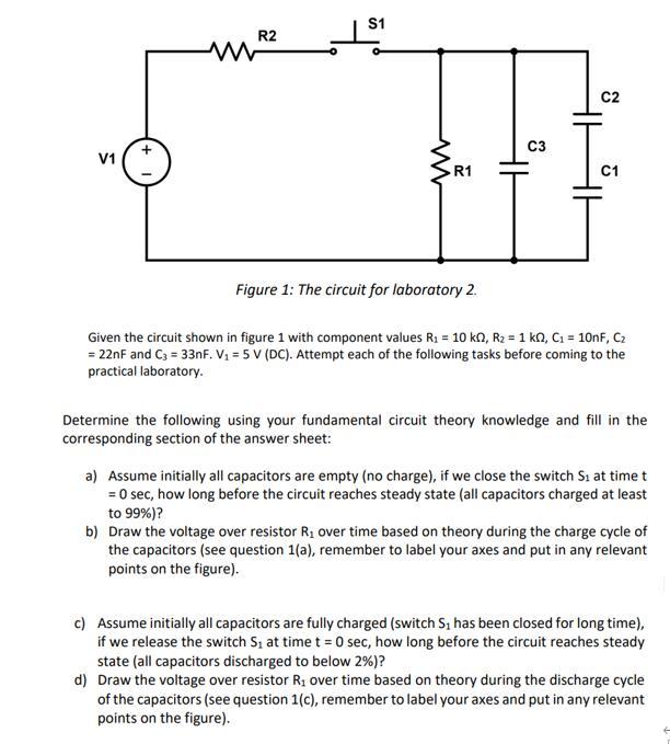 Solved Figure 1: The Circuit For Laboratory 2. Given The | Chegg.com