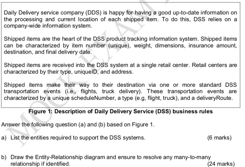 Solved Daily Delivery service company (DDS) is happy for | Chegg.com
