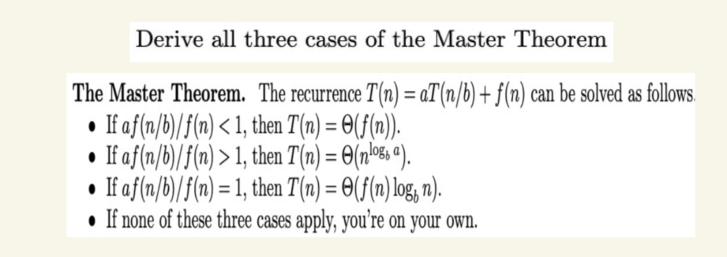 Solved Derive All Three Cases Of The Master Theorem The | Chegg.com