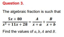 Solved Question 3 The Algebraic Fraction Is Such Chegg