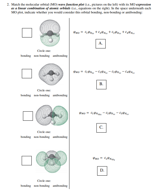 Solved 1. For each pair of atomic orbitals below, identify | Chegg.com