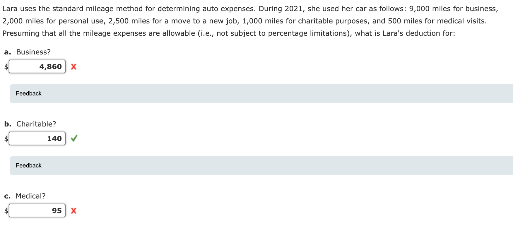 Solved Lara uses the standard mileage method for determining