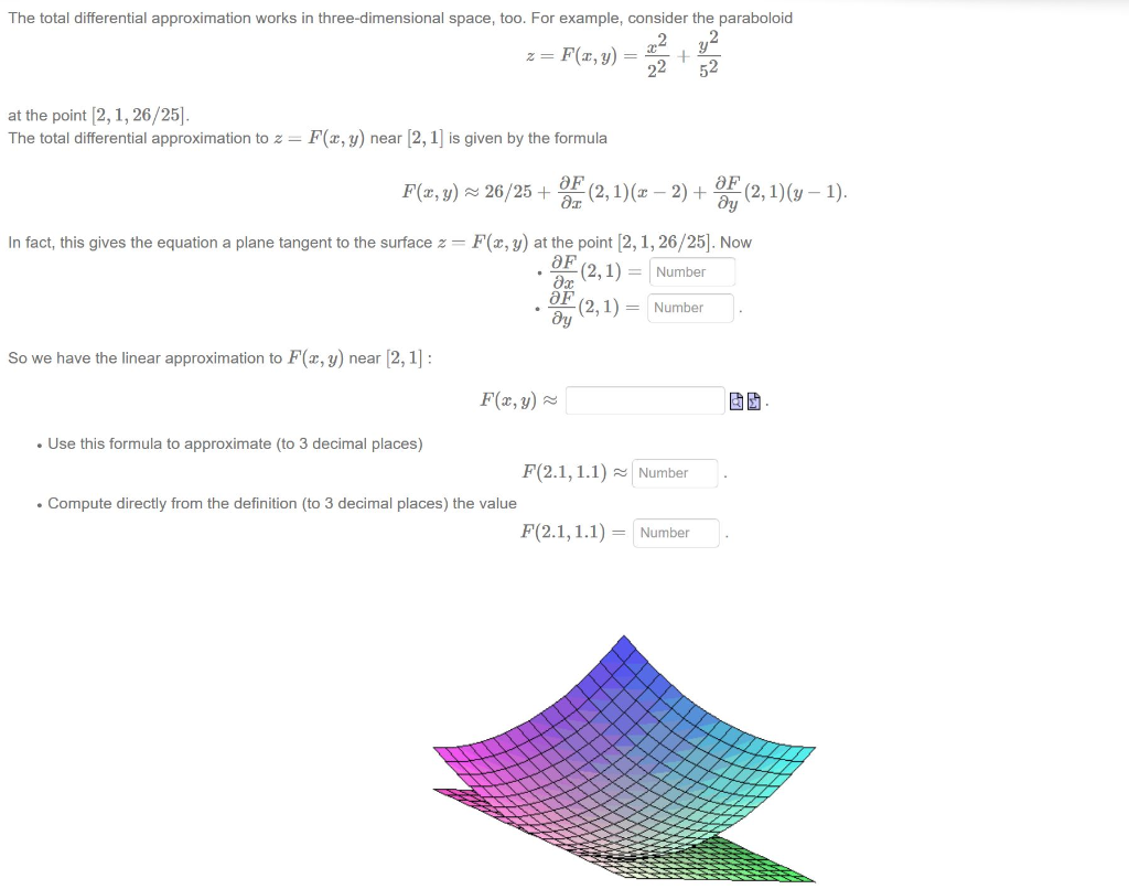 Solved The total differential approximation works in