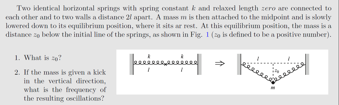 Solved Two Identical Horizontal Springs With Spring Constant | Chegg.com