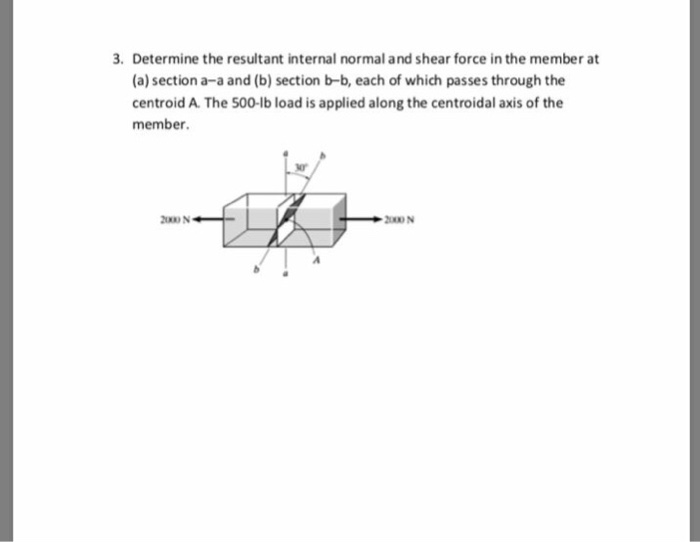 Solved Determine The Resultant Internal Normal And Shear | Chegg.com