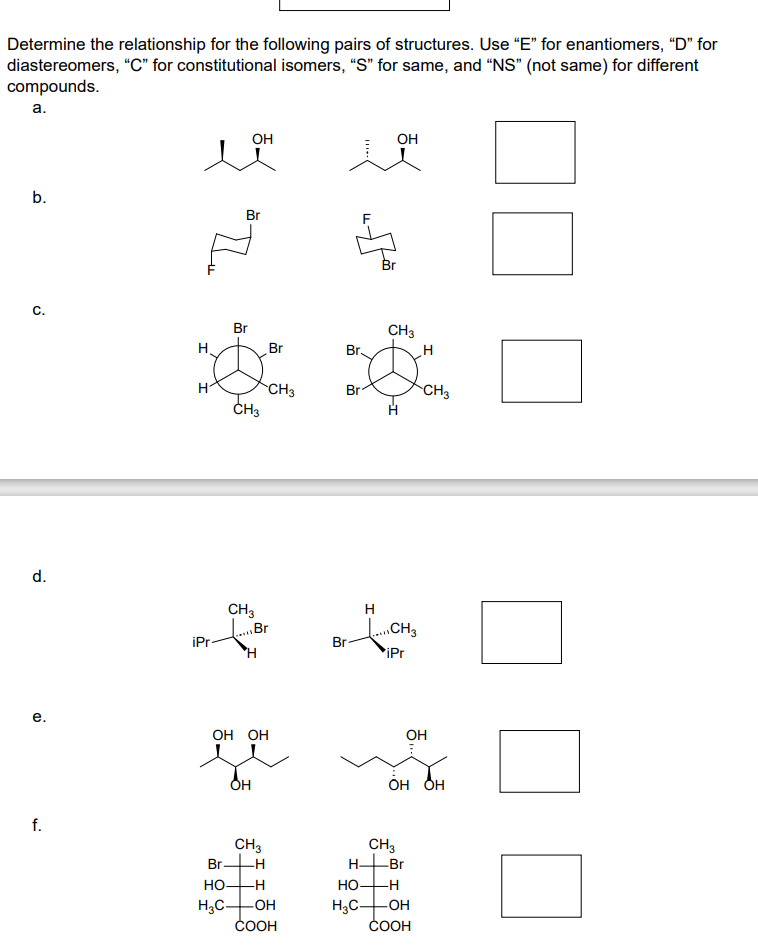 Solved Determine the relationship for the following pairs of | Chegg.com