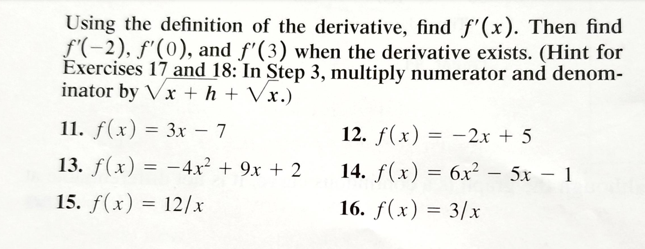 Solved Using the definition of the derivative, find f′(x). | Chegg.com