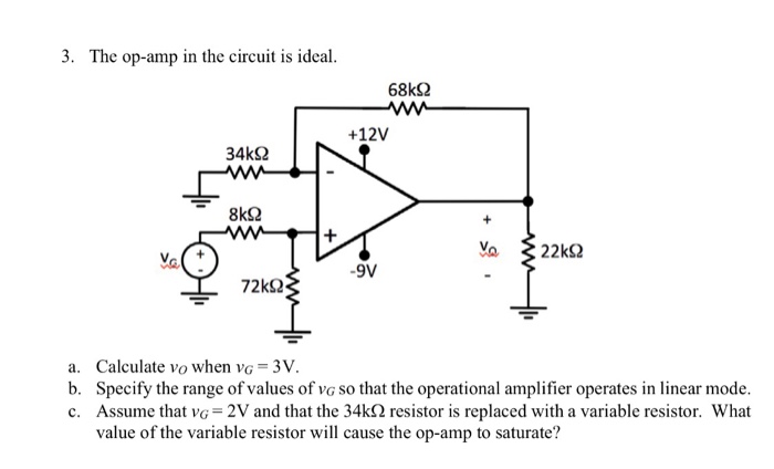 Solved 3. The Op-amp In The Circuit Is Ideal. +12V A. B. C. | Chegg.com