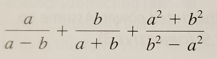 Solved Simplify (aa-b ) + (ba+b) + (a2 + B2b2-a2) | Chegg.com