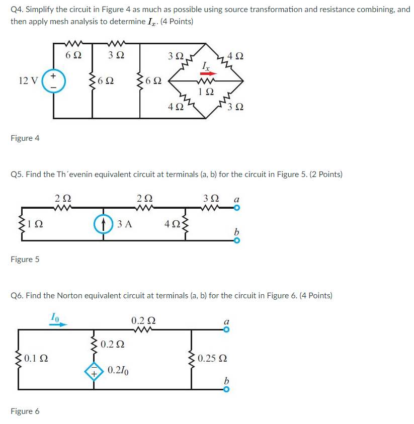 Solved Q4. Simplify the circuit in Figure 4 as much as | Chegg.com