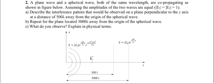 Solved 2. A plane wave and a spherical wave, both of the | Chegg.com