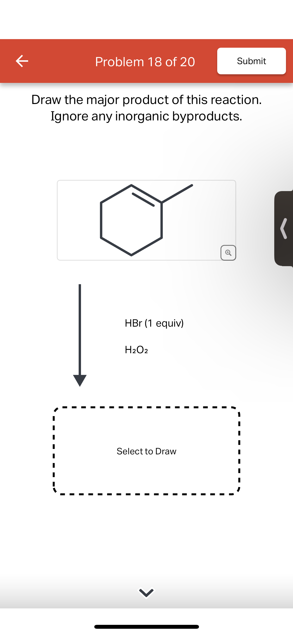 Solved Draw the major product of this reaction. Ignore any | Chegg.com