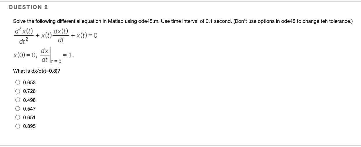 Solved question 2 solve the following differential equation chegg