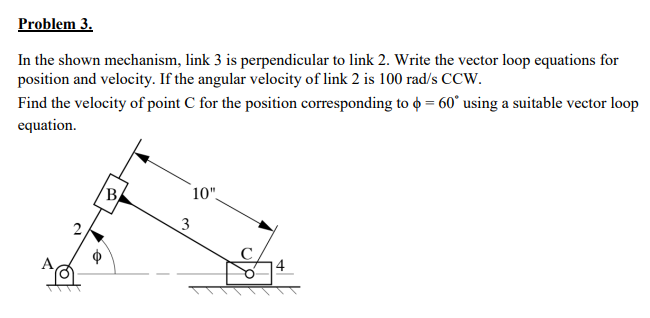 Solved Problem 3. In the shown mechanism, link 3 is | Chegg.com