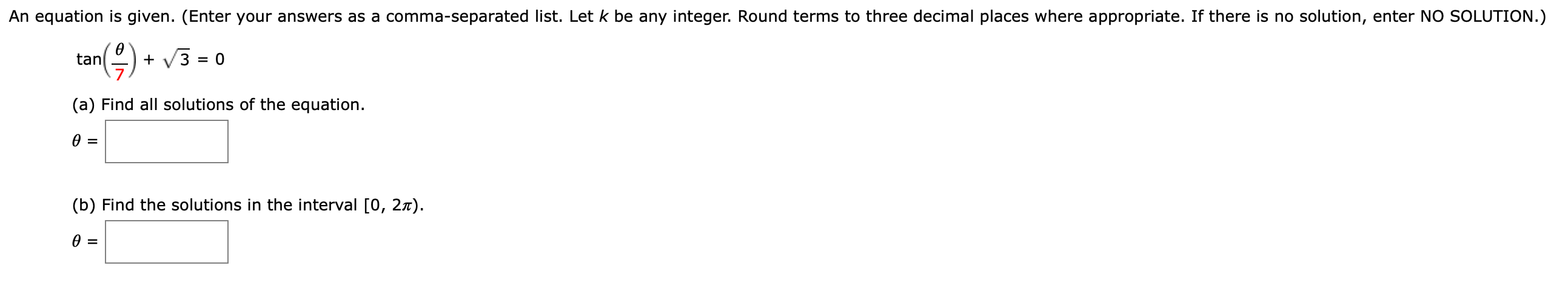 Solved An equation is given. (Enter your answers as a | Chegg.com