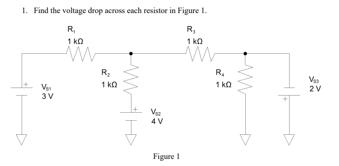 Solved 1 Find The Voltage Drop Across Each Resistor In 6440