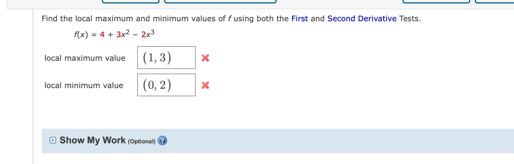 Solved Find The Local Maximum And Minimum Values Of F Using | Chegg.com