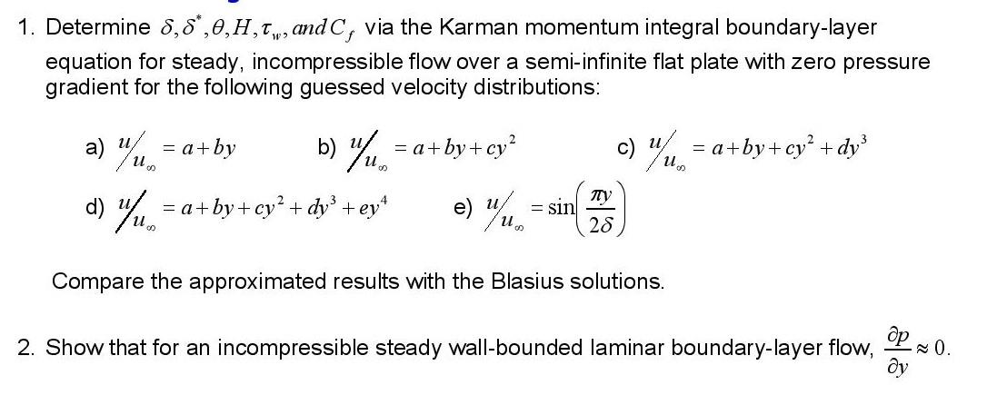 Solved 1 Determine 8 8 0 H Tj And C Via The Karman M Chegg Com