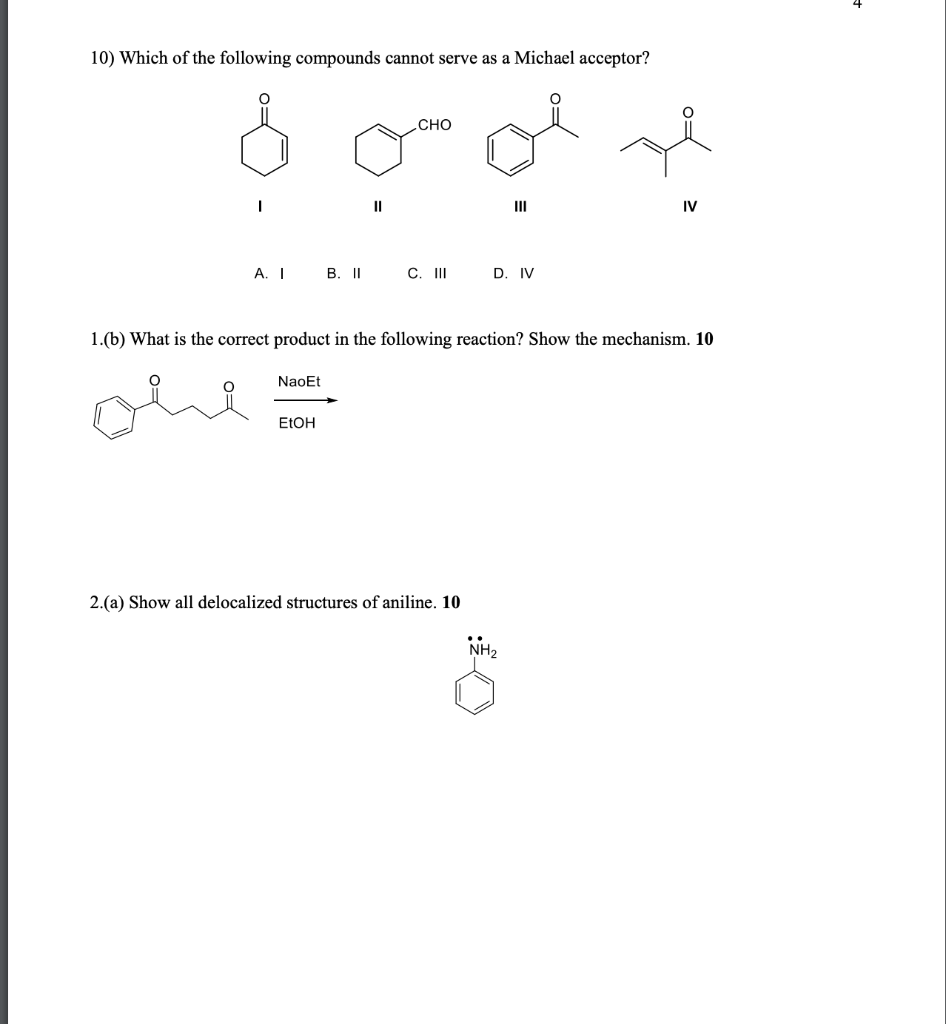 Solved 10) Which of the following compounds cannot serve as | Chegg.com