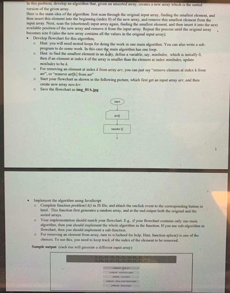 In this problem, develop an algorithm that, given an | Chegg.com image.