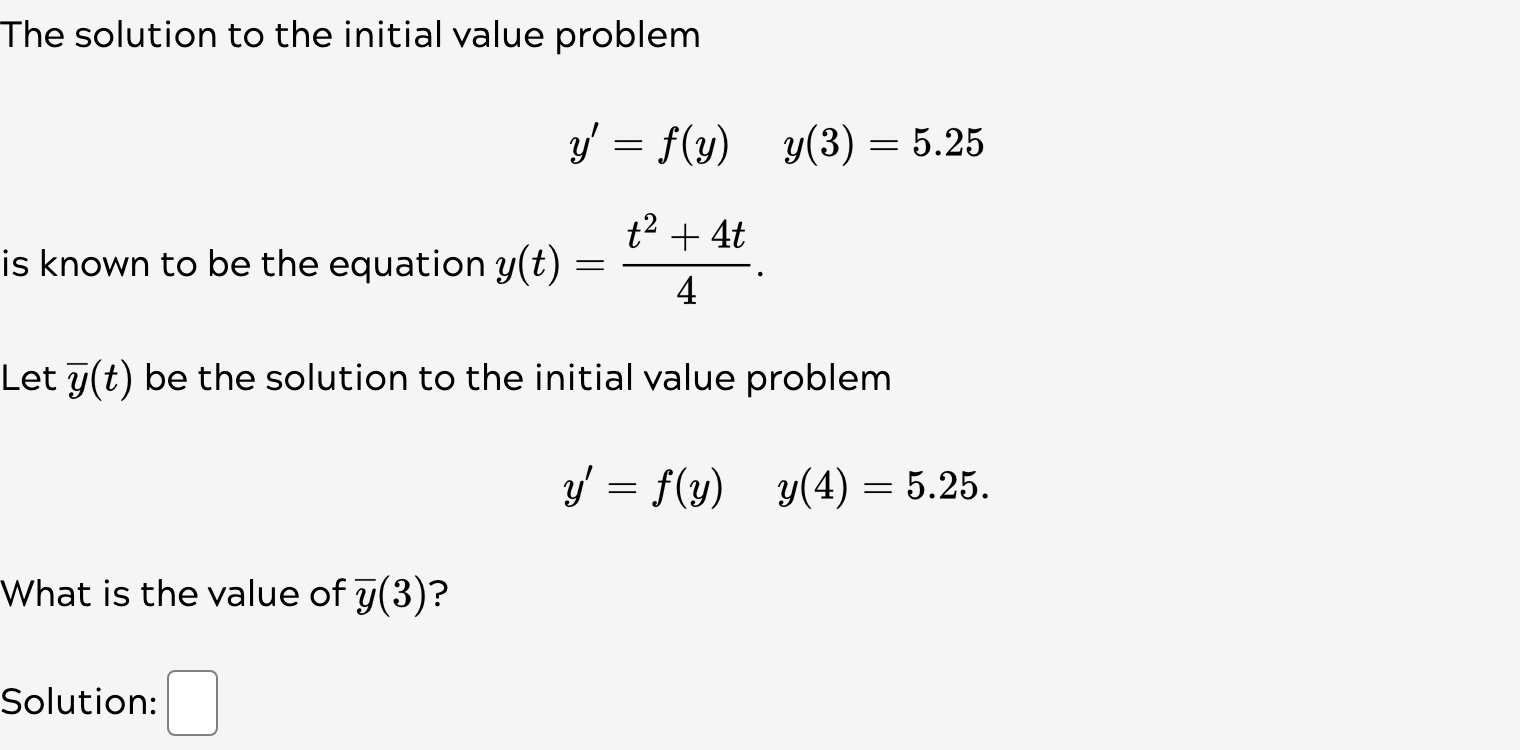 Solved The solution to the initial value | Chegg.com