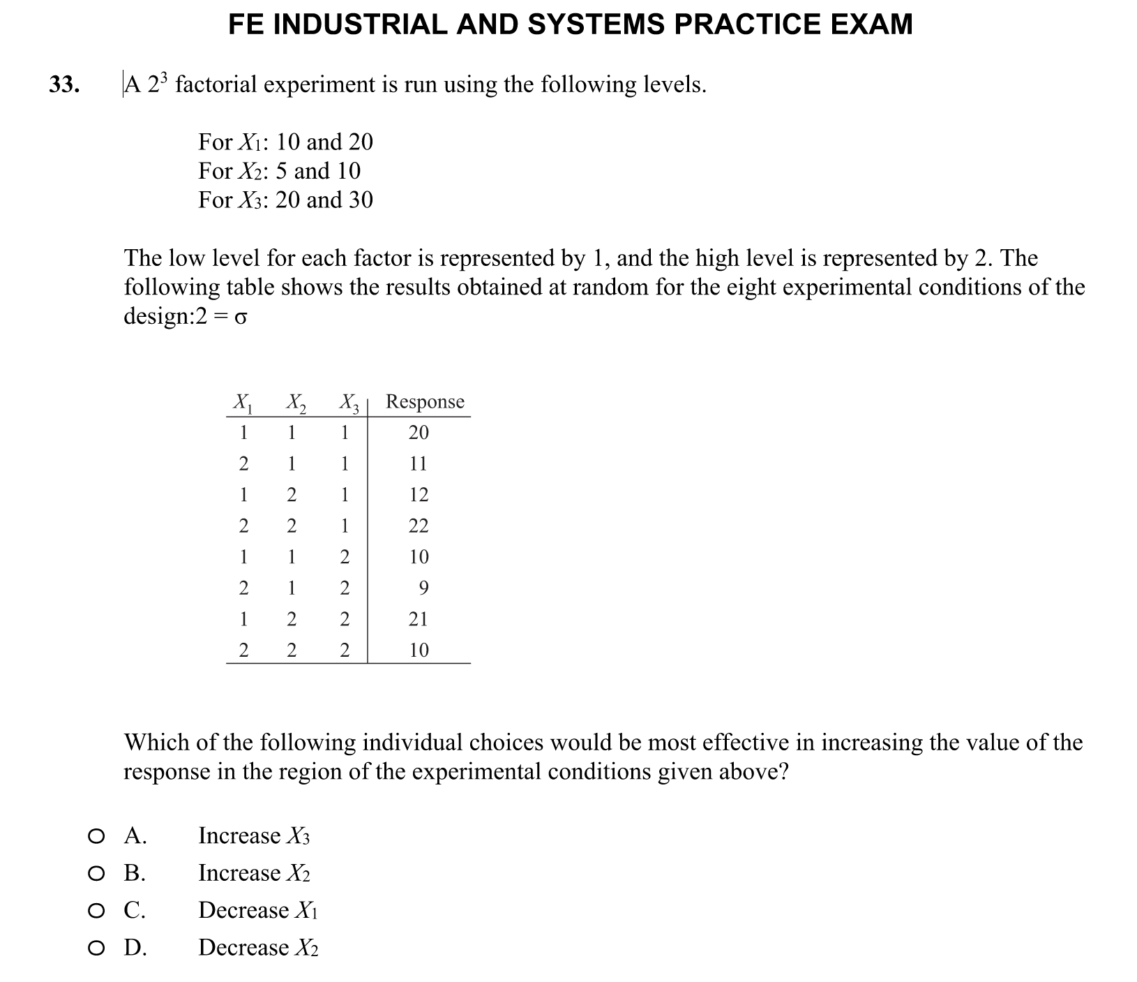 a 23 factorial experiment