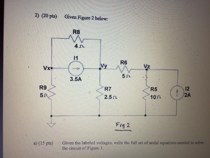 Solved 1) (20 pts) Refer to the circuit in Figure 1 below: | Chegg.com