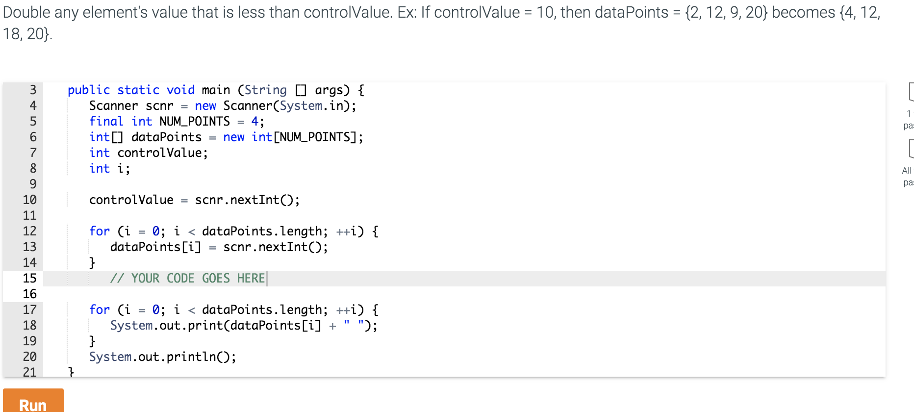 Solved Double Any Element S Value That Is Less Than Contr Chegg Com