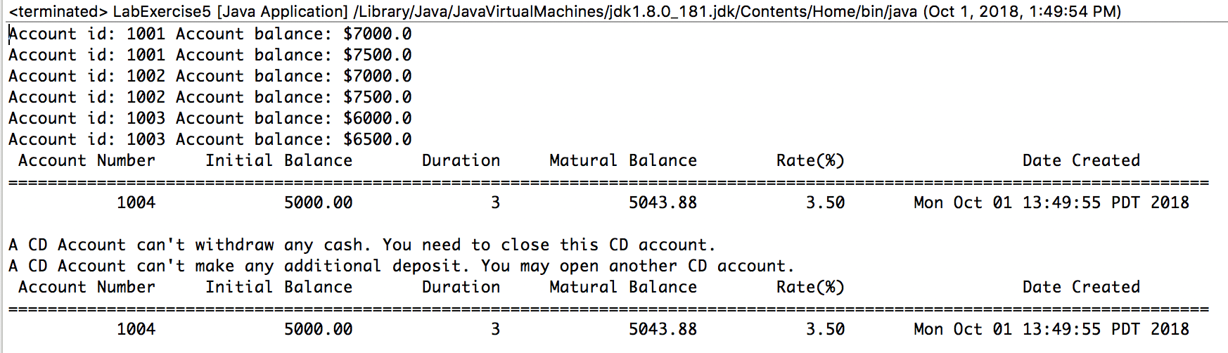 Solved Java (eclipse) provide screenshot of output (I do | Chegg.com