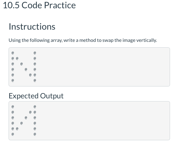 10.5 Code Practice Instructions Using the following | Chegg.com