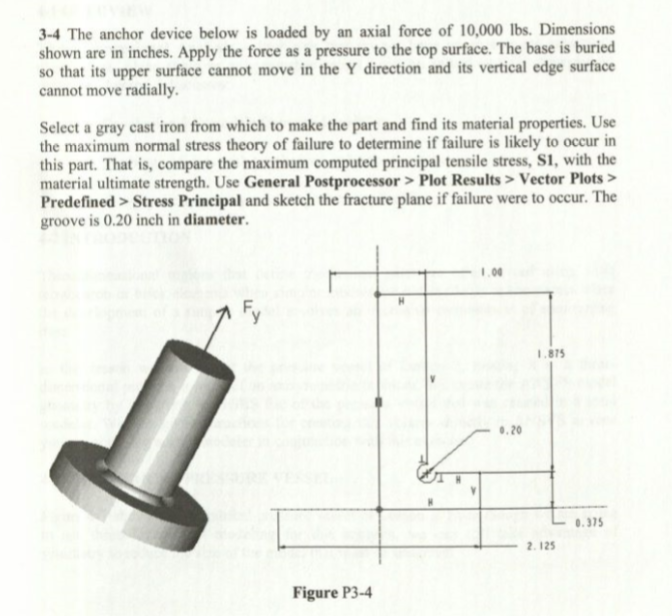 3-4 The anchor device below is loaded by an axial | Chegg.com