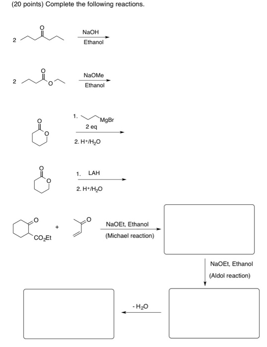 Solved Complete The Following Reactions Chegg