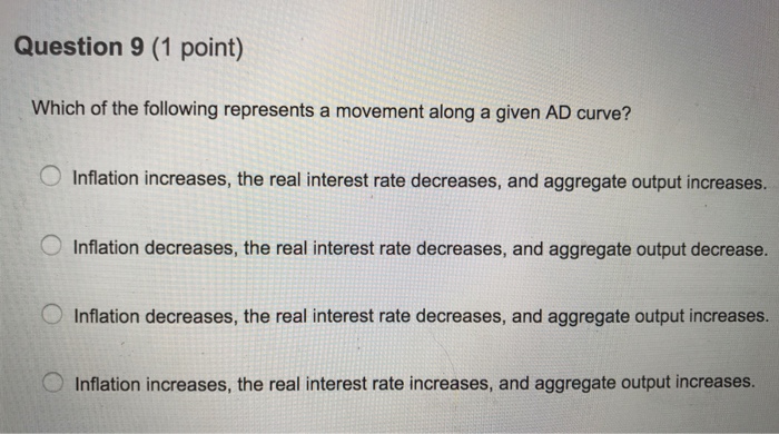 Solved Which of the following represents a movements along a | Chegg.com