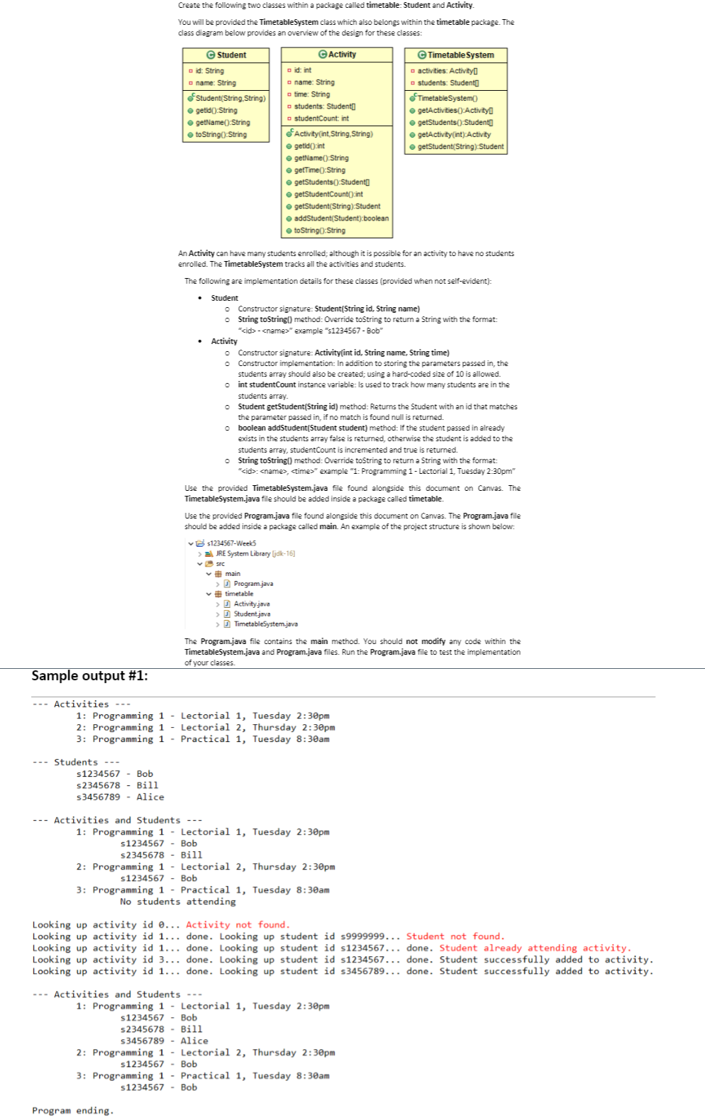 Solved Require help creating the Activity.java and | Chegg.com