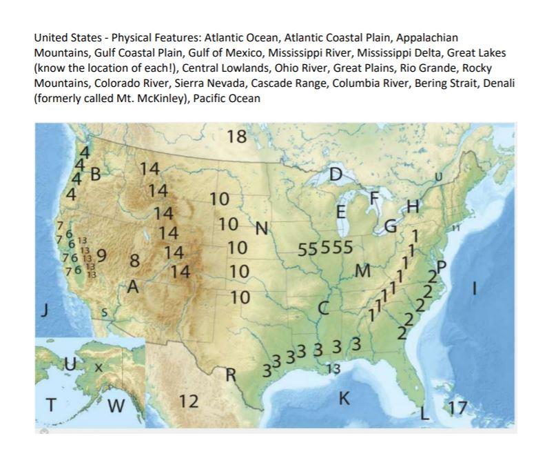 coastal plains physical map