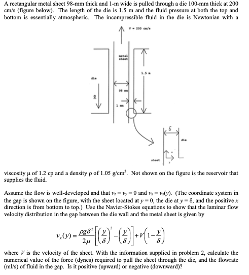Solved A rectangular metal sheet 98-mm thick and 1-m wide is | Chegg.com