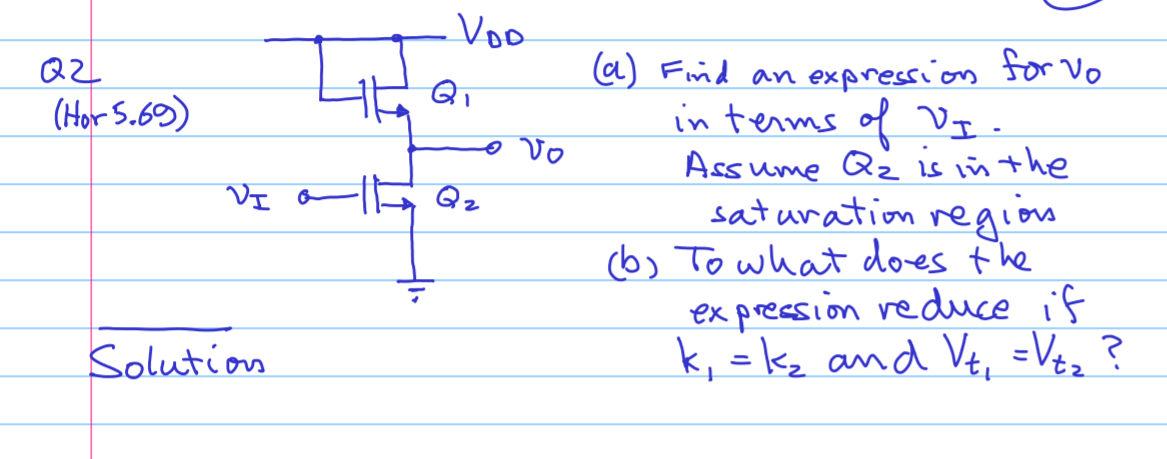 Solved Voo Q2 Hor 5 69 Qi Vo Vi Q2 A Find An Expressi Chegg Com