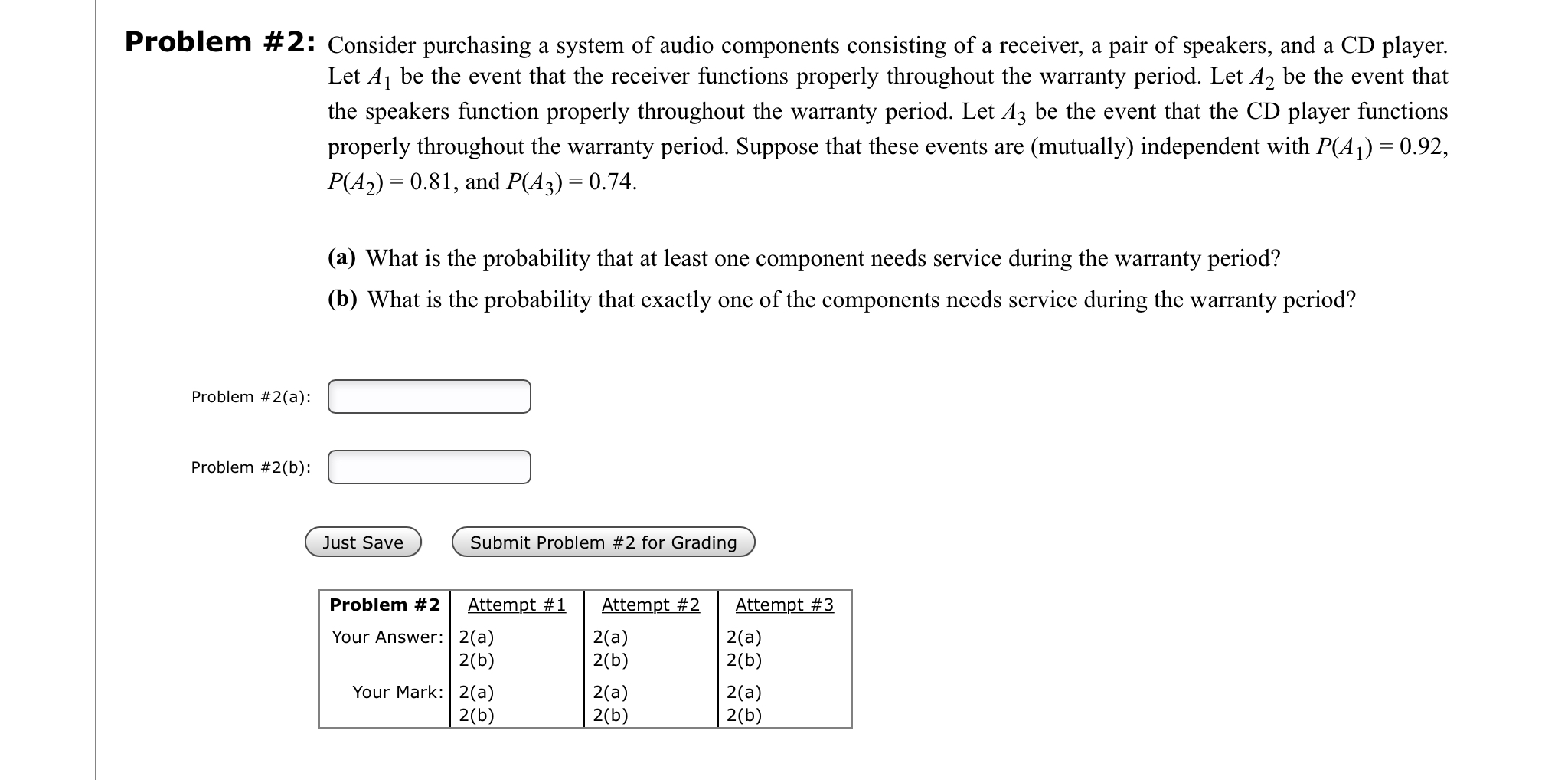 Solved Problem #2: Consider purchasing a system of audio | Chegg.com