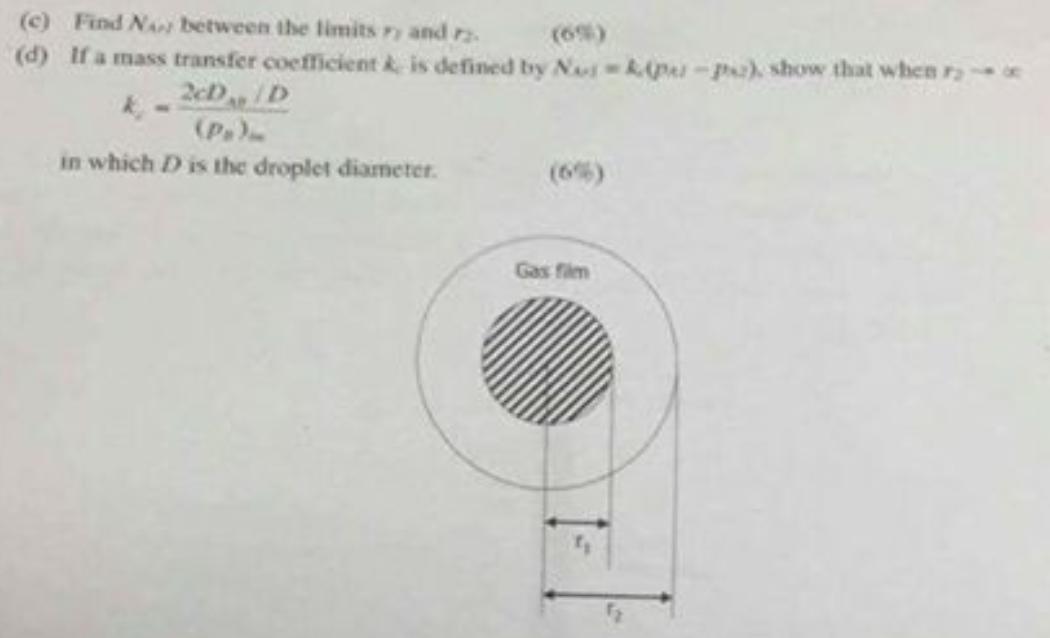 Solved 2. A droplet of substance A is suspended in a stream | Chegg.com