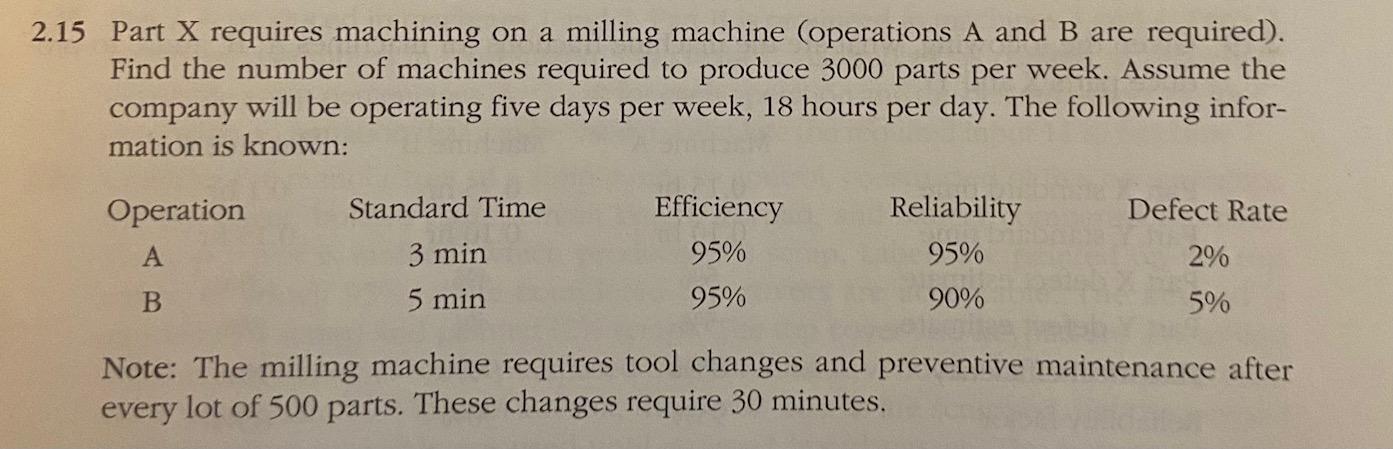 Solved 15 Part X Requires Machining On A Milling Machine | Chegg.com