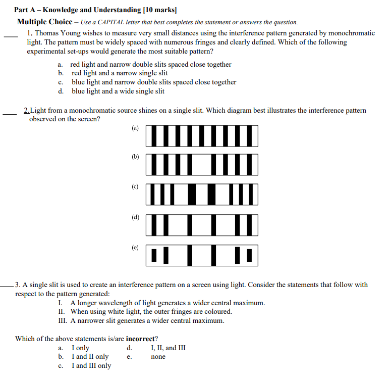 Solved Part A - Knowledge and Understanding [10 marks] | Chegg.com