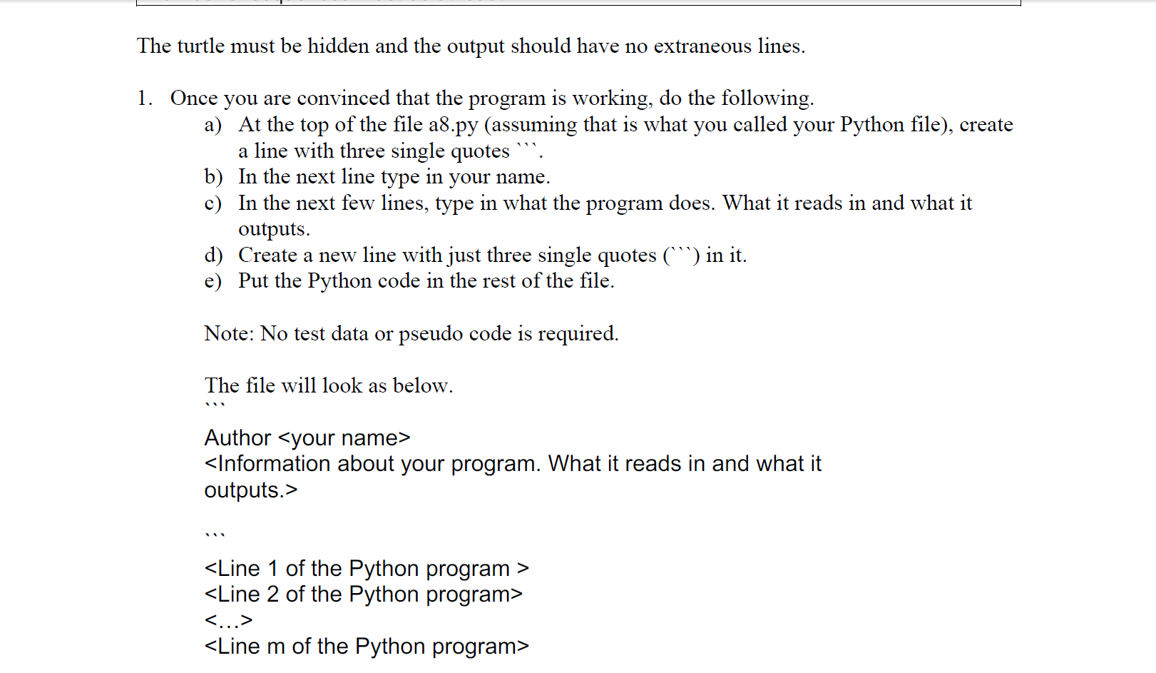 assignment problem using python