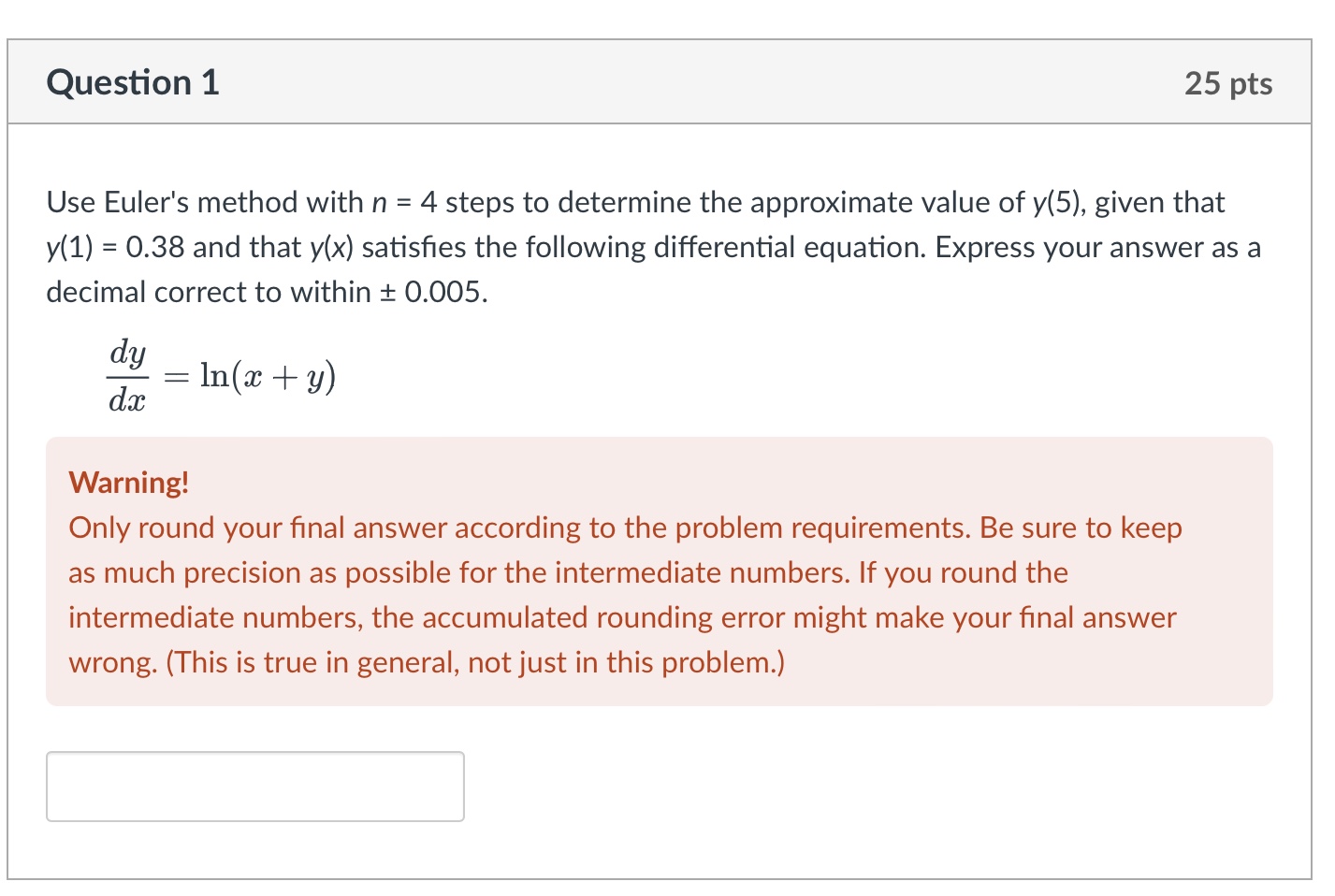 Solved Use Eulers Method With N4 Steps To Determine The 5148